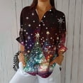 thumbnail image 6 of Craaazy Christmas Womens Shirts Colorful Christmas Trees Print Blouses Button Down Shirts for Women Gifts for Women, 6 of 6