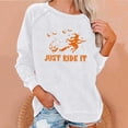 thumbnail image 1 of Nouveaux Hauts pour Femmes 2023 en Liquidation Femmes Décontracté Manches Longues Col Rond Hauts Blouse Ample Imprimé d'Halloween Chandail Graphique Costumes d'Halloween pour Femmes, 1 of 6