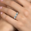 thumbnail image 4 of Gem Stone King 925 Silver and 10K Yellow Gold White Moissanite and Swiss Blue Topaz Wedding-Bands Ring for Women | 1.40 Cttw | Round 4MM | Gemstone Birthstone | Size 7, 4 of 7