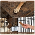 thumbnail image 4 of YOKWOK 27 Inch Wooden Dog Crate Furniture, Heavy Duty Dog Kennel with Secure Lock & Double Door, Sturdy Metal Pet Cage Indoor Use, Chew Resistant Dog House for Small Dogs, Rustic Brown, 4 of 7