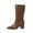 Brown, variant on Willtoo Women's Faux Leather Mid Calf Boots, Pointed Toe Chunky Heel Tall Boots, Elegant Slim Fit Dress Shoes