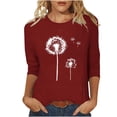 thumbnail image 3 of Ichuanyi Womens 3/4 Sleeve Tops Crewneck Summer Floral Print Casual Tee Shirts Loose Dressy Tunic Trendy Blouse Top, 3 of 7
