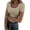 Beige, variant on Black Plus Size Tops Women's Short Sleeve Scoop Neck Ribbed Knit Fitted Casual Tops Tee Summer Slim Basic Shirts Womens T Shirts