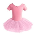 thumbnail image 2 of JIAYUE Leotard Tops for Girls Short Sleeve Solid Color Stretchy Comfortable For Toddler Dance Class Attire, 2 of 3
