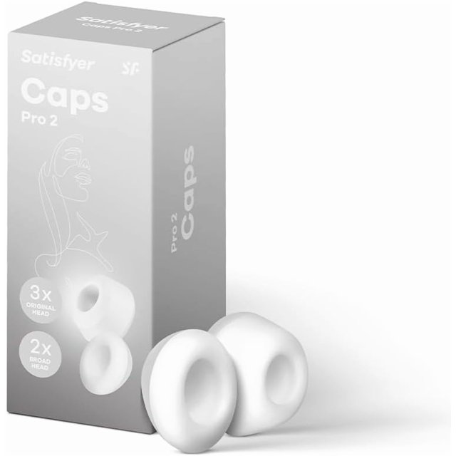 Satisfyer Climax Tips - Pro 2 | Exchangeable heads | Optimized form with 2 sizes | 5-Pack | Waterproof (IPX7) | Skin-Friendly Silicone