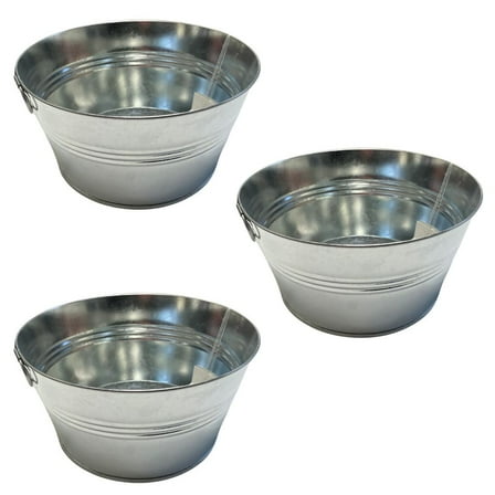 3pc Small Galvanized Washtubs Set - for Rustic Decor - Factory Direct Craft