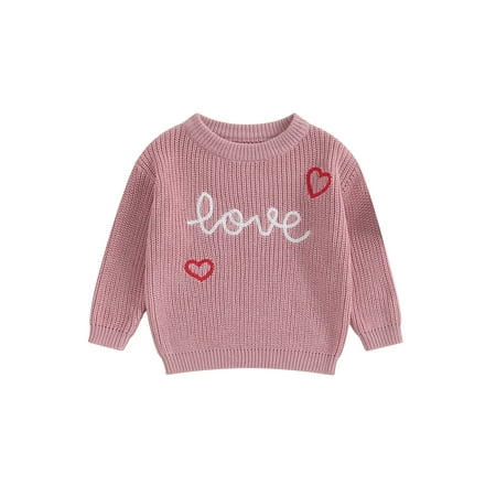 

Luethbiezx Cute Valentine s Day Sweater for Babies Heart Patterned Knitwear