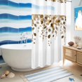 thumbnail image 5 of No Hook Shower Curtain, Brown Eucalyptus Leaves Shower Curtains for Bathroom with See Through Top Window, Summer Watercolor Leaf Waterproof & Washable Bath Curtain Small Stall 36"x78", 5 of 9