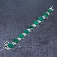 thumbnail image 3 of Emerald(Simulated) Gemstone Handmade 925 Sterling Silver Bracelet 7-8", 3 of 4