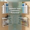 thumbnail image 3 of Wall Organizer Baskets, Lid Organizers Inside Cabinet with 2 Caddy Adhesive, Cabinet Door Organizer with 2 Sponges, 4 Hooks, Cabinet Door Storage for Foil Aluminum Roll, Black, 3 of 12