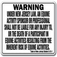 thumbnail image 1 of SIGNMISSION New Jersey Équiné Jersey Equine Signe d'Avertissement WS-New -, 1 of 1