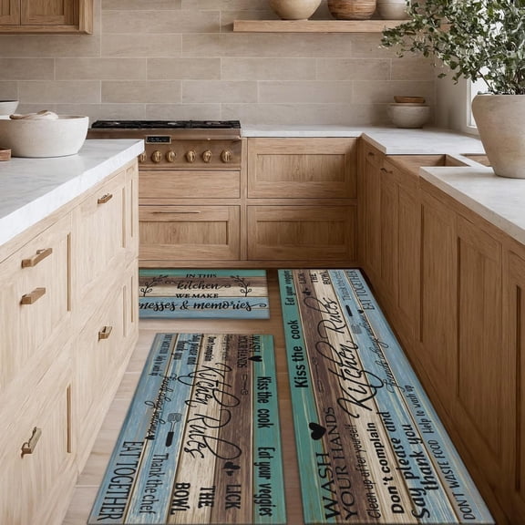 Farmhouse Kitchen Rug Sets of 3 Piece Non Slip Kitchen Rugs and Mats Washable Kitchen Mats for Kitchen Floor Mat Carpet Runner Rugs for Hallway Laundry Decor 17"x30" 17"x47" 17"x59"