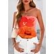 thumbnail image 5 of Top Bandeau PRETTYGARDEN Sin Tirantes Floral Y2K para Mujer Naranja, 5 of 8