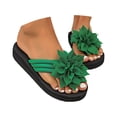 Hopepan White Floral Sandals for Women 2026 - Cute Dressy Flat Bridal ...