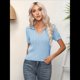 thumbnail image 5 of Suéter de Corta para Mujer, Jersey de Cuello en V, Jersey Informal de Punto Suave. Azul L, 5 of 10