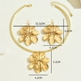 thumbnail image 3 of JUSIP Gold Flower Earrings Necklace Set Flower Jewelry Big Foral Statement Earrings for Women Summer Charm Necklace Beach Vacation Essentials, 3 of 5