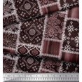 thumbnail image 2 of Soimoi Poly Georgette Fabric Paisley,Mandala & Quatrefoil Patchwork Print Sewing Fabric Yard 42 Inch Wide, 2 of 3