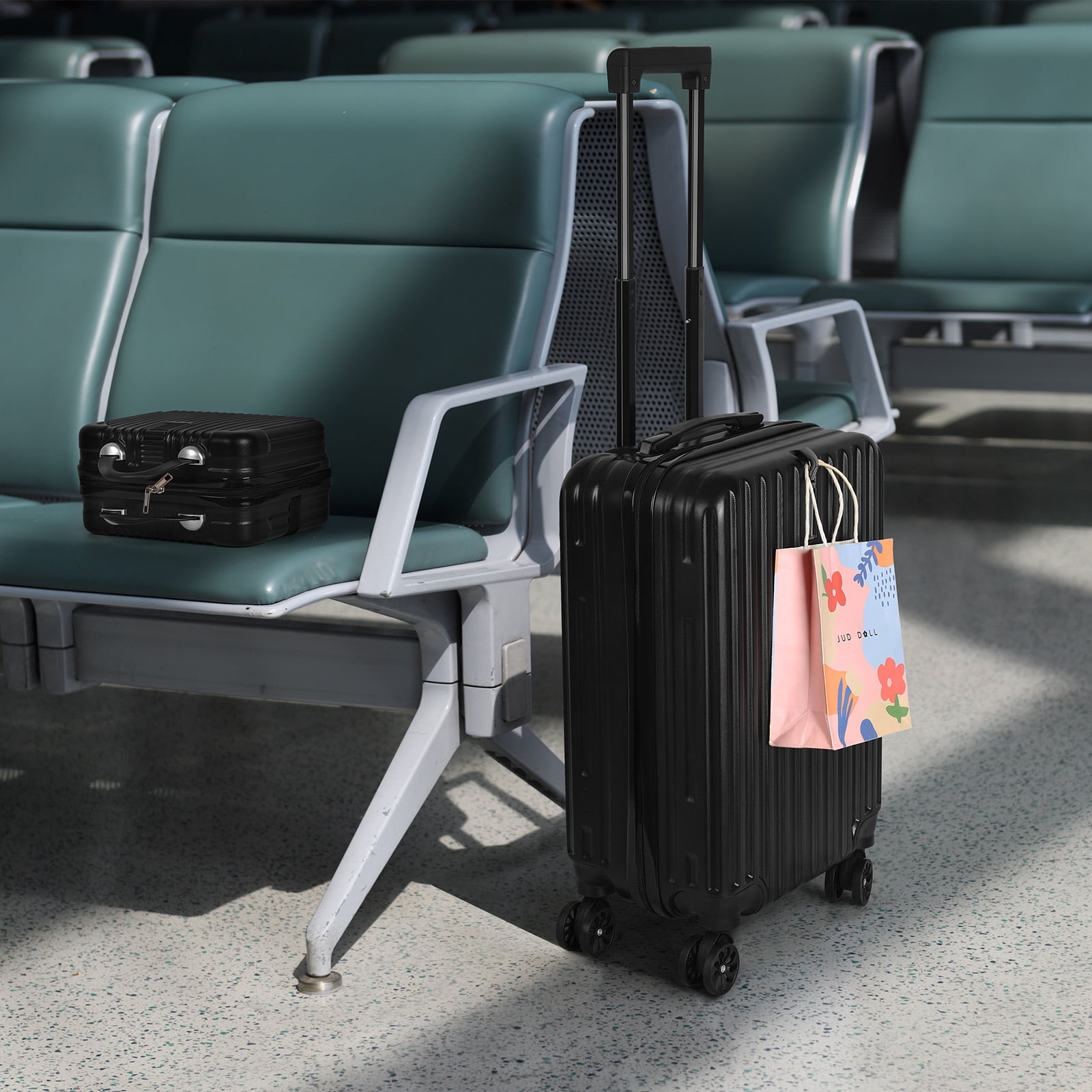 2-Piece Luggage Set  Carry On Suitcase with 14" Makeup Case