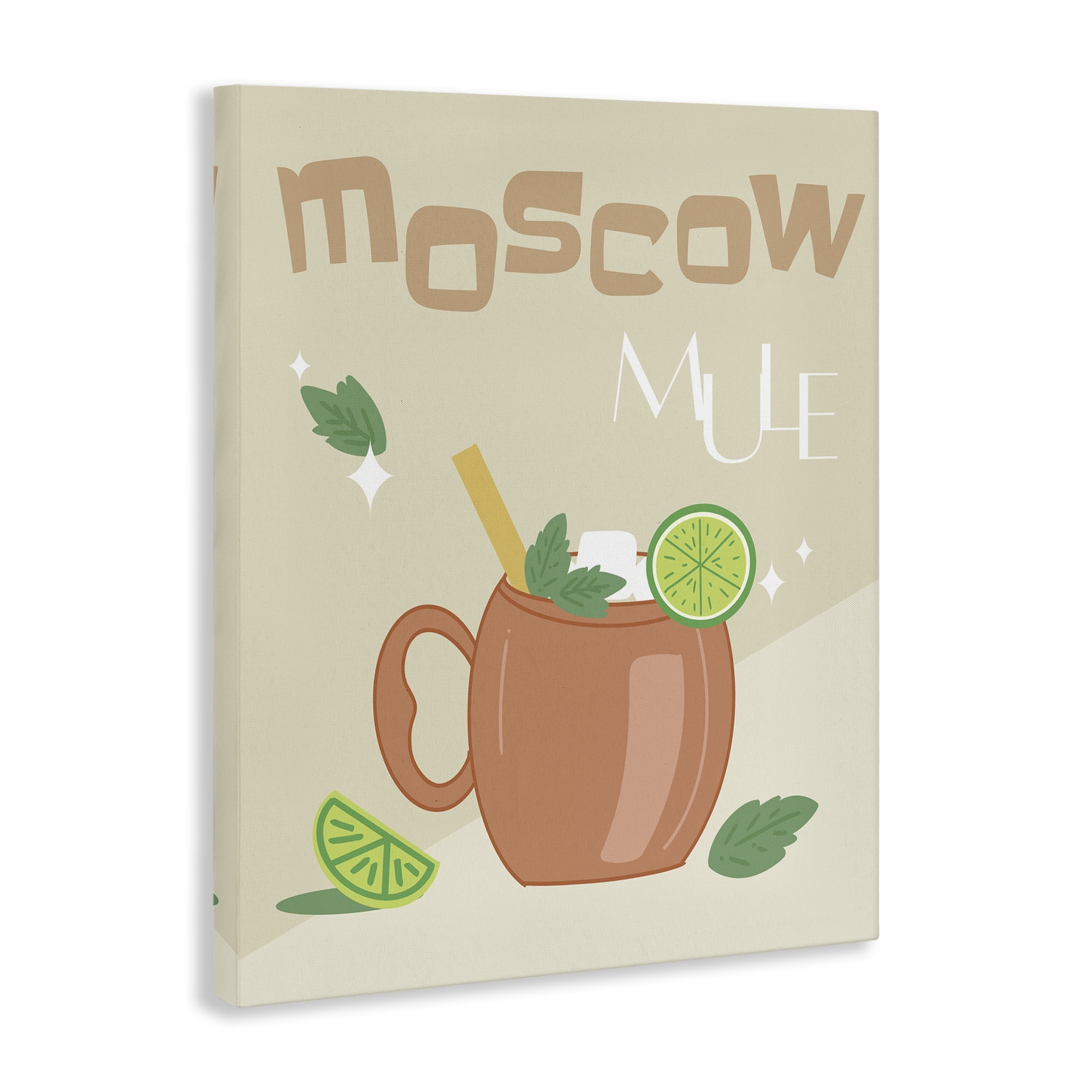 Stupell Industries Moscow Mule Typography Food & Beverage Painting Wrapped Canvas Art Print Wall Art, 30 x 40