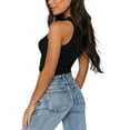 thumbnail image 3 of Faithtur Femmes Casual Gilet Couleur Unie Col Rond Sans Manches Crop Top, 3 of 7