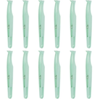 Sticker Tweezers for Crafting Flat Tip with Spring, White, 10