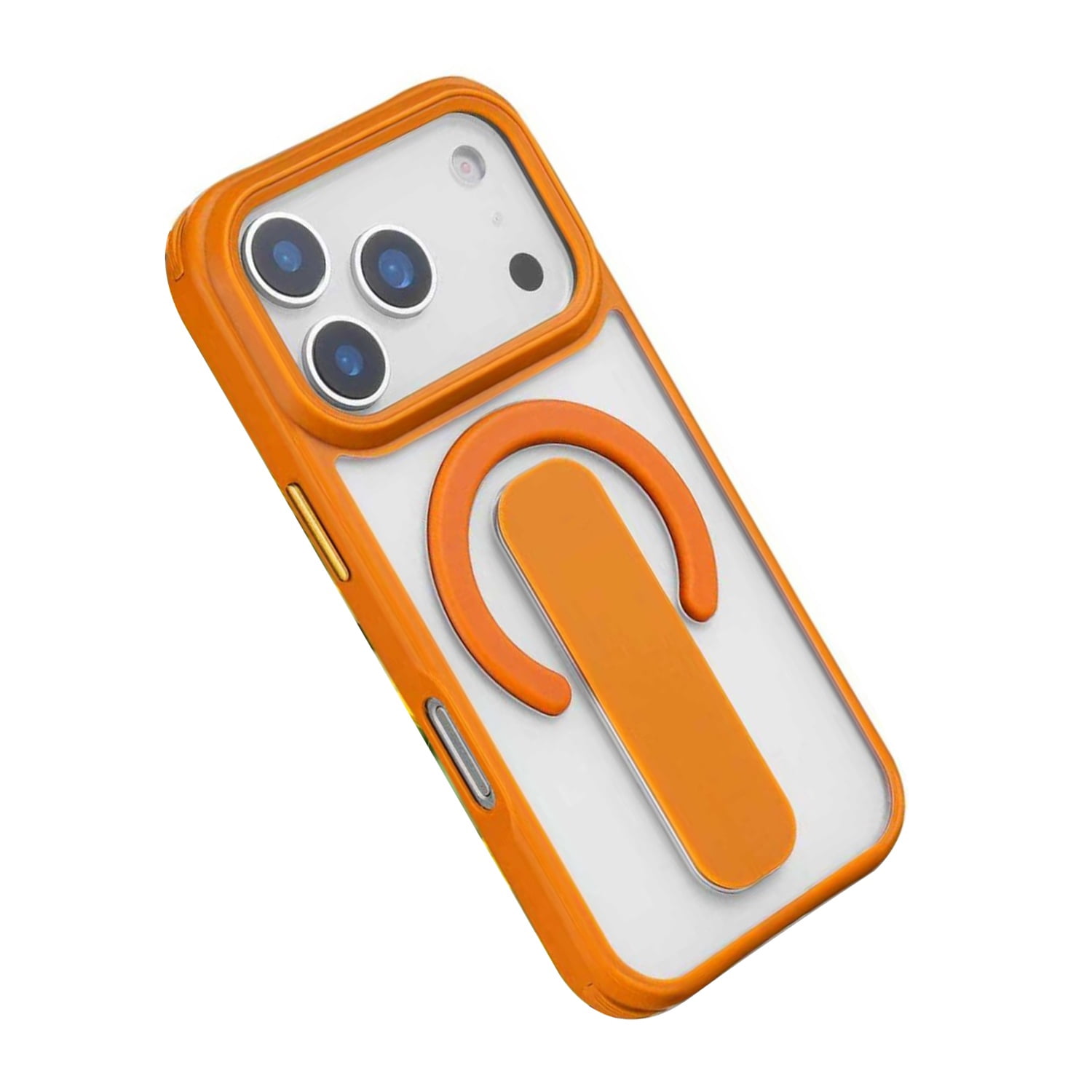 Sophisticated Matte Stand Holder Case with Magsafe for iPhone 17 Pro - Orange