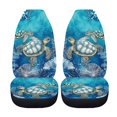thumbnail image 4 of FUIALDOLG Elastic Vehicle Seat Covers for SUV, Non-Slip Stretch Front Seat Cover Polyester 2 Pack, Sea Turtle Print, 4 of 10