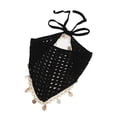 thumbnail image 3 of Headband Gsakboxl Women Crochet Knitted Headscarf With Shell Decor Elegant Summer Headwrap Headbands Hair Accessories Dark Gray, 3 of 7