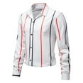 thumbnail image 4 of Camisa de negocios ligera con botones de solapa informal a rayas de manga larga de nuevo estilo Pompotops  oipoqjl27018, 4 of 7