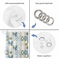 thumbnail image 4 of Spring Floral Checkered Shower Curtain, Waterproof Shower Curtains for Bathroom, Sage Green Daisy Buffalo Plaid Washable Fabric Bathtub Curtain Set Bath Decor with 12 Hooks Standard 72"x72", 4 of 8
