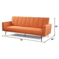 thumbnail image 5 of Better Home Products Corduroy Sleeper Loveseat Multifunctional Sofa Bed (Orange), 5 of 11