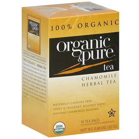 Organic & Pure Chamomile Herbal Tea, 18BG (Pack of 6)