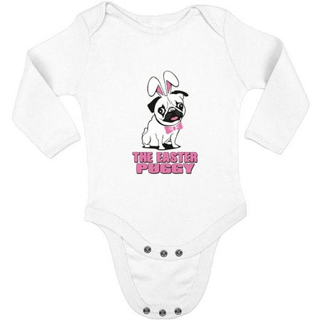

Ugly Easter Long Sleeve Bodysuit - Easter Puggy Graphic Body for Kids Boys Girls Holiday Easter Outfit