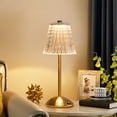 thumbnail image 5 of Crystal Desk Lamp ,3 Color Dimmable Cordless Lamp,Rechargeable Gold Small Lamp,Mini Battery Powered Desk Lamp,Crystal Night Light for Children,Lamps for Nightstand Dorm Outdoor ,1pc, 5 of 8