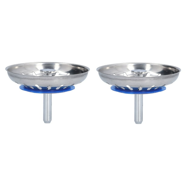 Tapón de tapón para colador de fregadero de cocina, 2 uds., acero inoxidable, antiobstrucción