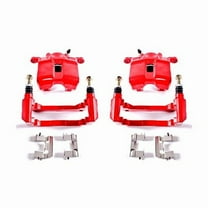 Power Stop Front Pair of Red Powder Coated Calipers S2584