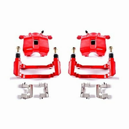 Power Stop Front Pair of Red Powder Coated Calipers S2584