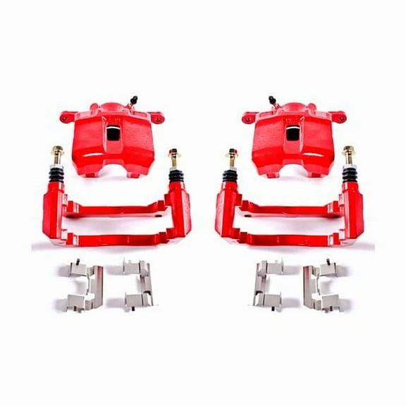 Power Stop Front Pair of Red Powder Coated Calipers S2584