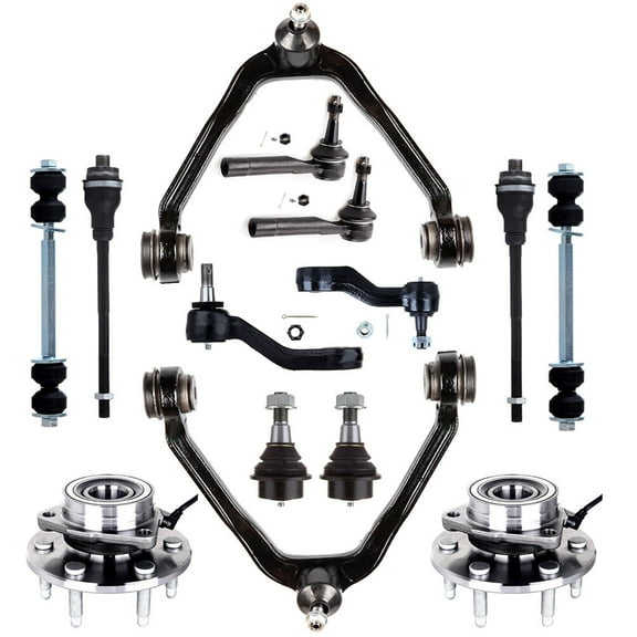 ECCPP - 14PCS Front Upper Control Arm Ball Joint Idler Pitman Arm Tie Rod End Sway Bar Link Wheel Hub For Cadillac Escalade For Chevy Avalanche Silverado 1500 Suburban Tahoe For GMC Sierra 1500 Yukon