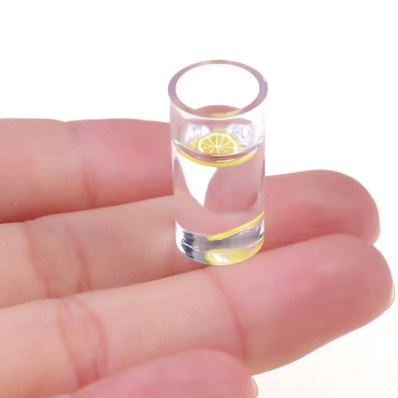 1:12 Resin Dollhouse Miniature Lemon Milk Tea Water Cup Toy Decor Accessories 