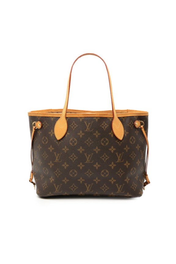 Pre-Owned Louis Vuitton Monogram Neverfull PM Handbag Tote Bag M40155 Brown Leather Women's...