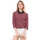 thumbnail image 4 of Disfraz de Halloween Allegra K para mujer Polka Dots Contraste Peter Pan Collar Top 3/4 Mangas Blusa Camisa Rojo M, 4 of 6