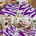 thumbnail image 5 of Purple White Moire Area Rug 4x6 FT, Non Slip Kids Room Carpet, Modern Abstract Art Washable Soft Floor Carpet Non-Shedding Throw Rug for Dorm Kitchen Study Room Home Office Bedside, 5 of 9