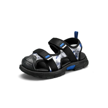 

Lacyhop Kids Sandals Closed Toe Beach Shoes Sport Sandal School Lightweight Adjustable Strap Fisherman Black Blue 3Y