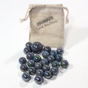 Grandpa's Lost Marbles - Mega Player Marbles - 24 (16mm) Player Marbles & 1 (1'') Shooter with Pouch! (Cosmos)