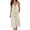 A-Beige591, variant on Front-Buttoned Midi Dress for Women Spaghetti-Strap Daily Casual Mid Length Sundress