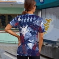 thumbnail image 3 of BRGZLK Womens Independence Day Summer Tops Trendy USA Flag Printed Tees Loose Casual Round Neck Short Sleeve Pullover Blouse Tops Navy S, 3 of 5
