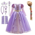 thumbnail image 4 of Disney vestido de princesa para niños, conjunto de disfraz de Rapunzel, Cenicienta, fiesta de cumpleaños, Carnaval, Navidad, ropa de lujo para niñas, 4 of 5
