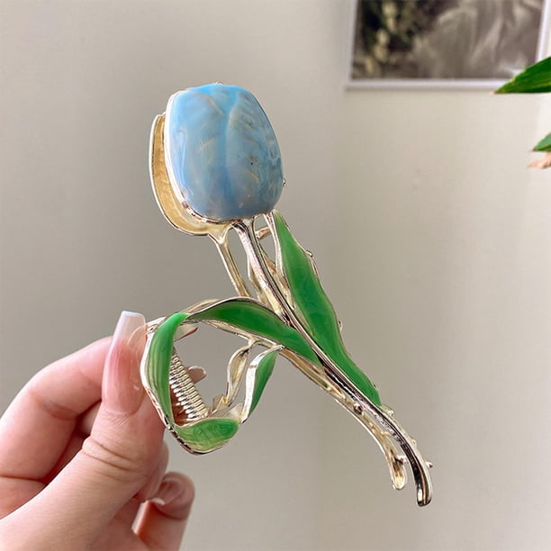 Pinzas para mujer, pinzas de mandíbula grande, tocados antideslizantes, accesorios cabello, pinzas cabello de aleación, , Azul Soledad mujer horquillas