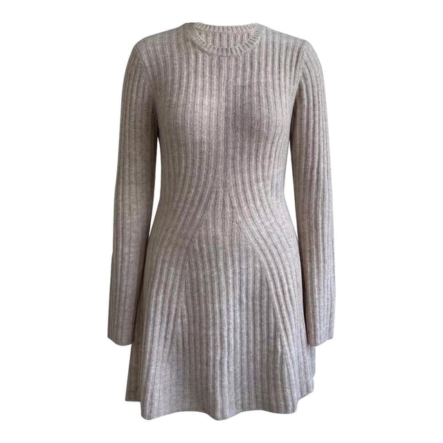 Vestido George Talla M Acanalado Línea A Avena
